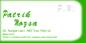 patrik mozsa business card